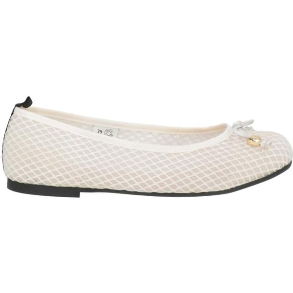 Ballerine da donna in bianco neve a punta tonda in pelle Love Moschino Love Moschino