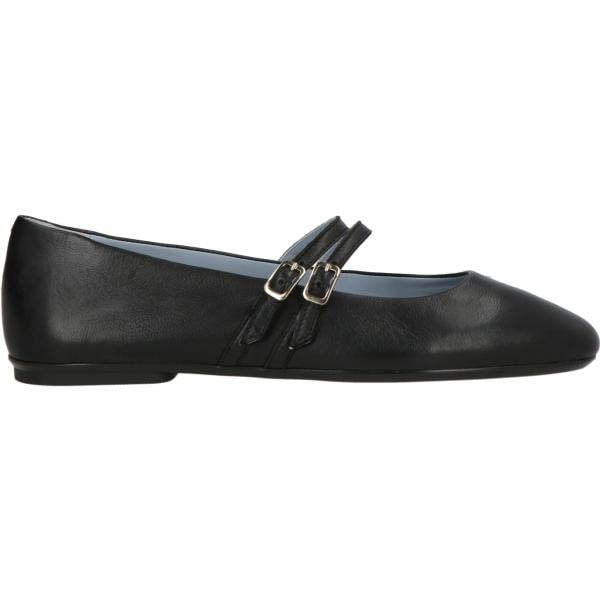 Ballerine da donna in bianco neve a punta tonda con fibbia in pelle Voile Blanche
