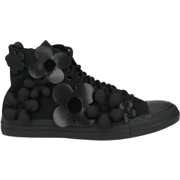 Sneakers alte da donna in nero pece a fiori a punta tonda con lacci Converse Converse