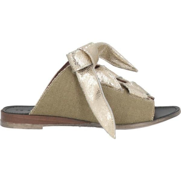 Sandali in pelle da donna in marrone chiaro a punta tonda con lacci in pelle Le Bohémien Le Bohémien