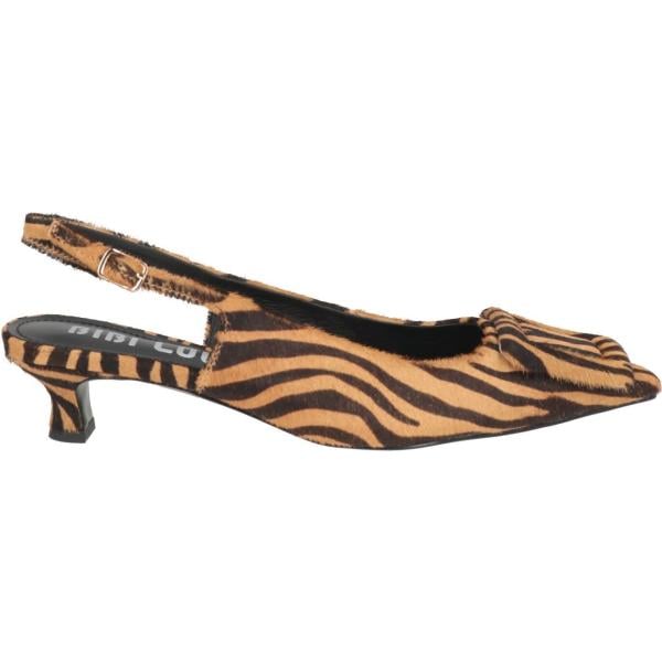 Décolleté da donna in bianco neve animalier con tacco a punta slingback in pelle Bibi Lou Bibi Lou