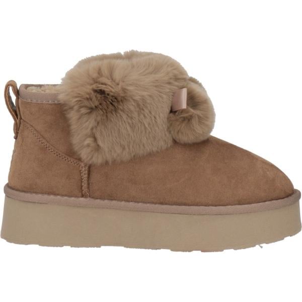Stivaletti da donna in marrone chiaro effetto scamosciato platform a punta tonda Laura Biagiotti