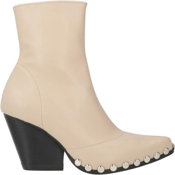 Stivaletti texani da donna in beige sabbia con borchie con tacco a punta con zip Jeffrey Campbell Jeffrey Campbell