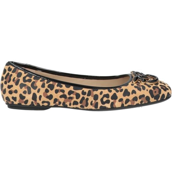 Ballerine da donna in bianco neve animalier effetto scamosciato a punta tonda in pelle Pinko Pinko