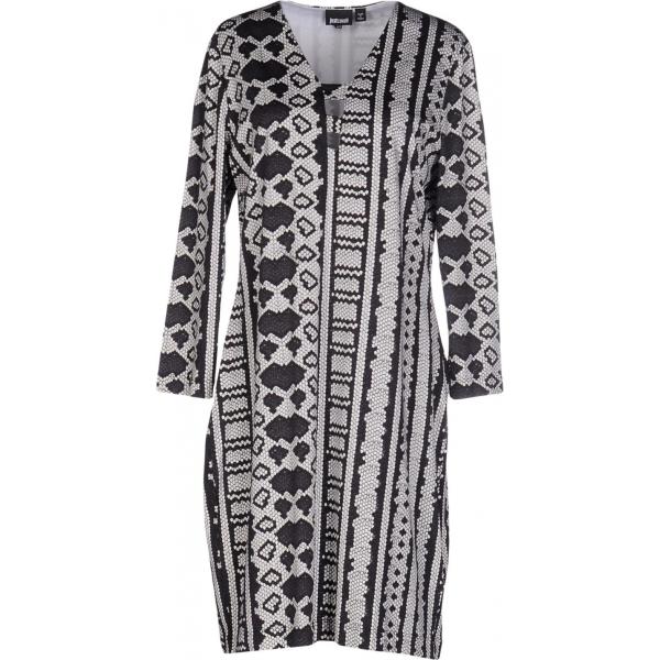 Vestito corto fantasia collo a v a maniche 3/4 interno sfoderato jersey Just Cavalli animalier