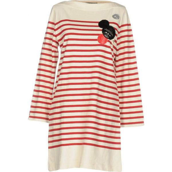 Vestito corto senza tasche a righe collo tondo a maniche lunghe interno sfoderato jersey Marc By Marc Jacobs a righe