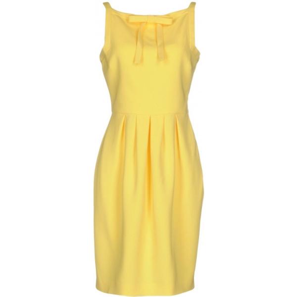 Vestito con fiocco effetto acetato scollatura quadrata senza maniche con zip interno foderato crêpe Boutique Moschino tinta unita