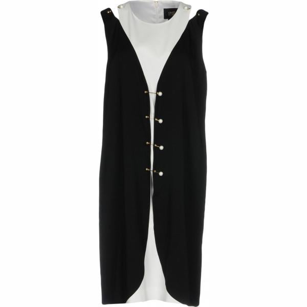Vestito corto a trapezio fantasia collo tondo senza maniche con zip interno foderato in cady elasticizzato Cavalli Class multicolore