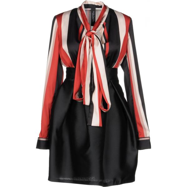 Vestito corto con fiocco a righe a maniche lunghe con zip interno sfoderato in raso Nora Barth a righe