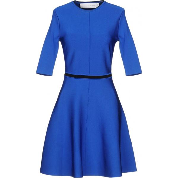 Vestito corto a trapezio lavorato a maglia collo tondo a maniche corte interno sfoderato tinta unita Victoria, Victoria Beckham tinta unita