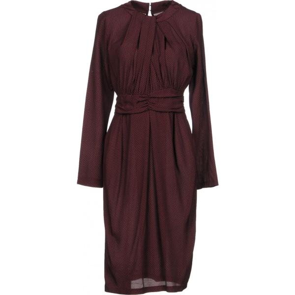 Vestito a tubino con arricciature a righe collo tondo a maniche lunghe con zip interno sfoderato in viscosa senza tasche crêpe Souvenir a righe