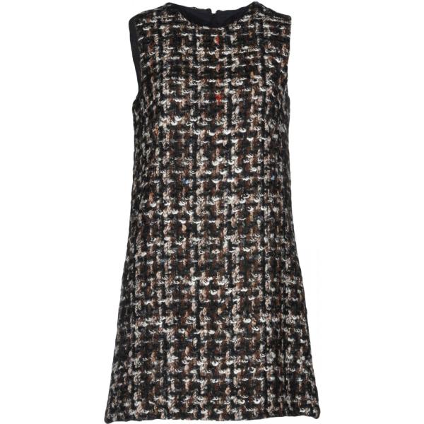 Vestito corto a trapezio tweed effetto laminato collo tondo con zip interno foderato in mohair Dolce & Gabbana multicolore