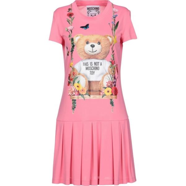 vestiti corti Moschino rosa con stampe