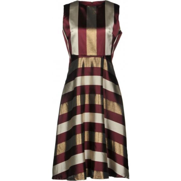 Vestito a righe effetto laminato collo tondo con zip interno foderato in raso Traffic People a righe