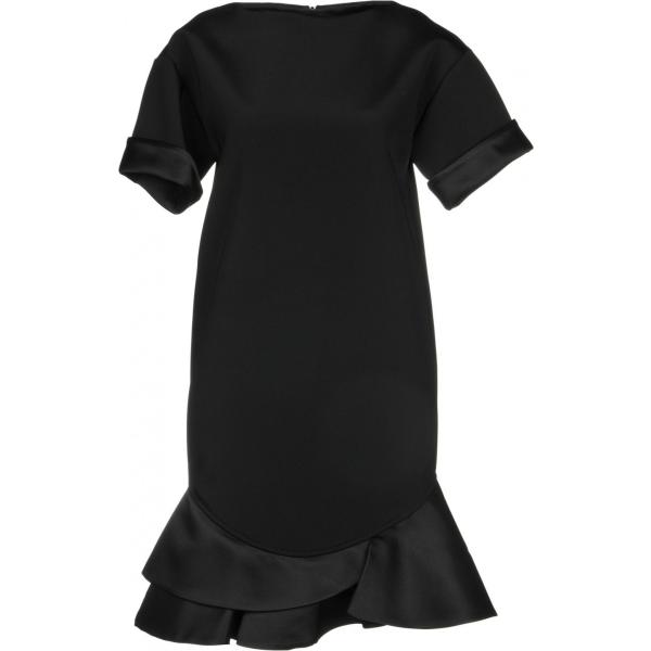 Vestito corto con balze collo tondo a maniche corte con zip interno sfoderato in raso senza tasche tinta unita Les Copains tinta unita