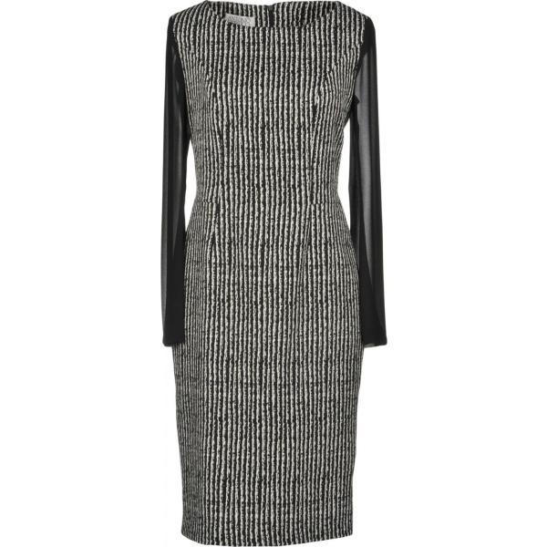 Vestito a tubino con spacco fantasia collo tondo a maniche lunghe con zip interno foderato crêpe Antonio Derrico multicolore
