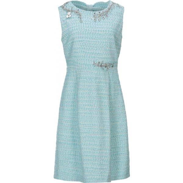 Vestito a tubino con strass collo tondo senza maniche con zip interno semi-foderato in bouclè tinta unita Boutique Moschino tinta unita