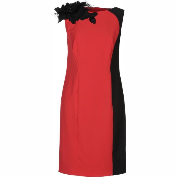 Vestito a trapezio fantasia collo tondo senza maniche con zip interno foderato Maria Coca multicolore