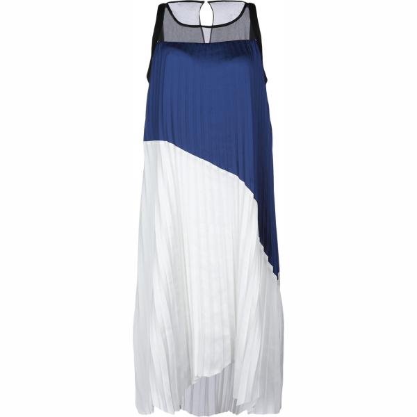 Vestito fantasia multicolore plissè collo tondo interno foderato in raso crêpe Karl Lagerfeld multicolore