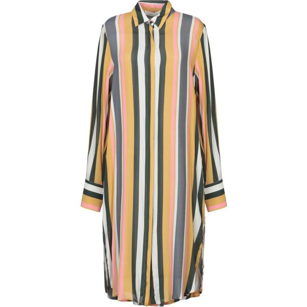Vestito a righe collo classico a maniche lunghe interno sfoderato crêpe Liviana Conti a righe