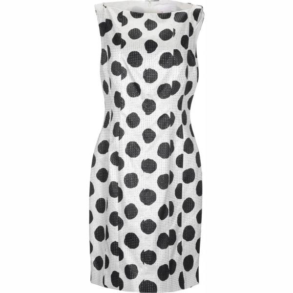 vestito corto Genny bianco a pois