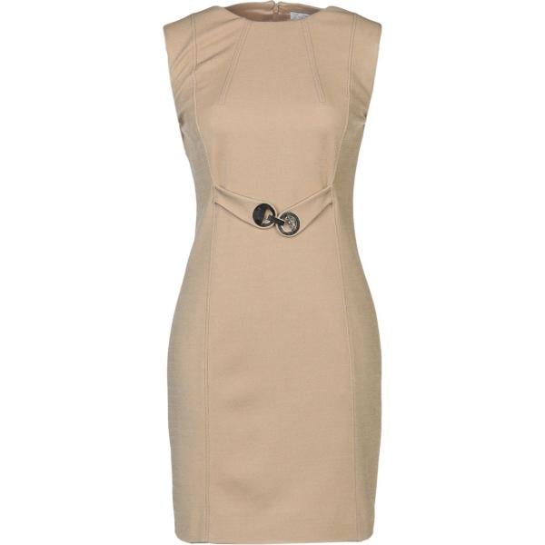 Vestito corto a tubino collo tondo senza maniche con zip interno foderato jersey Versace Collection tinta unita