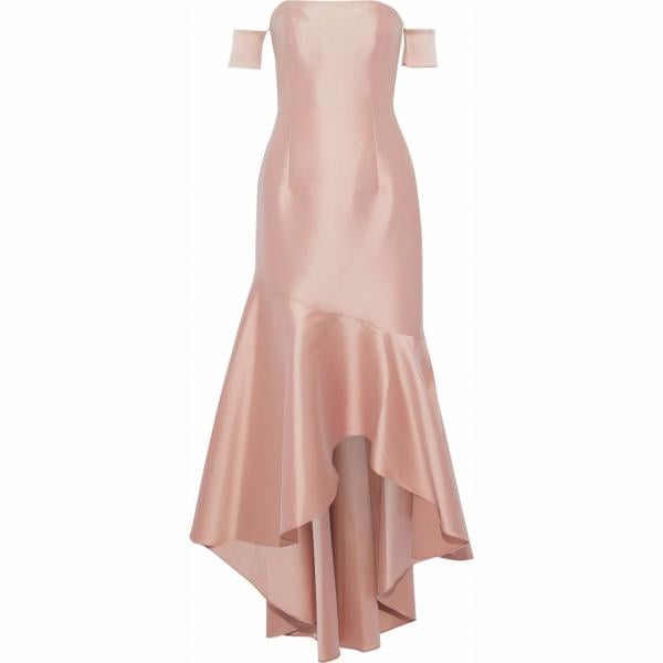 Vestito forma svasata scollatura profonda a maniche corte con zip interno sfoderato in raso tinta unita Sachin & Babi tinta unita