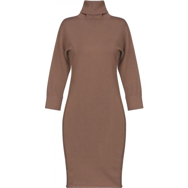 Vestito corto a tubino senza tasche lavorato a maglia collo alto a maniche lunghe interno sfoderato tinta unita Dsquared2 tinta unita