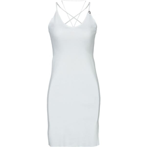 Vestito corto a tubino lavorato a maglia scollatura profonda senza maniche tinta unita Mangano tinta unita