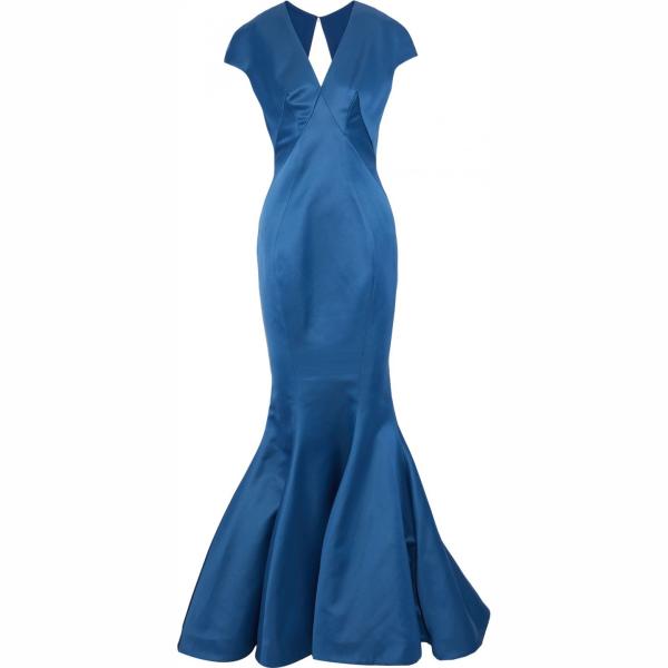 vestiti lunghi Zac Posen blu tinta unita