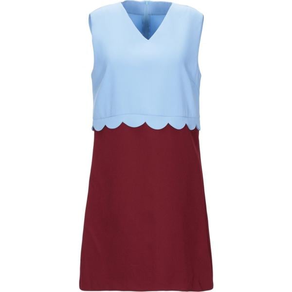Vestito corto fantasia collo a v con zip interno sfoderato crêpe Weili Zheng multicolore