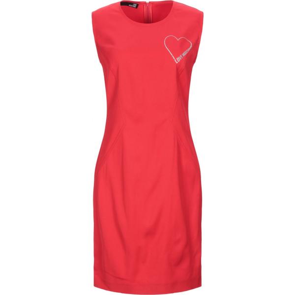 vestiti corti Love Moschino rosso tinta unita
