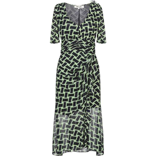 vestiti midi/longuette Diane Von Furstenberg verde geometrica