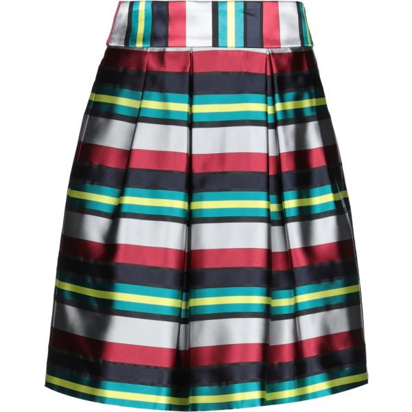 Gonna al ginocchio a righe effetto acetato con zip interno foderato in raso con pieghe Emporio Armani a righe