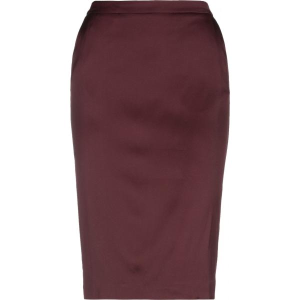 Gonna longuette a tubino crêpe Aglini rosso tinta unita