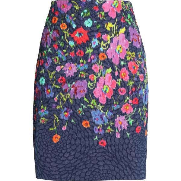 Gonna al ginocchio fantasia floreale con zip interno foderato jacquard Oscar De La Renta a fiori