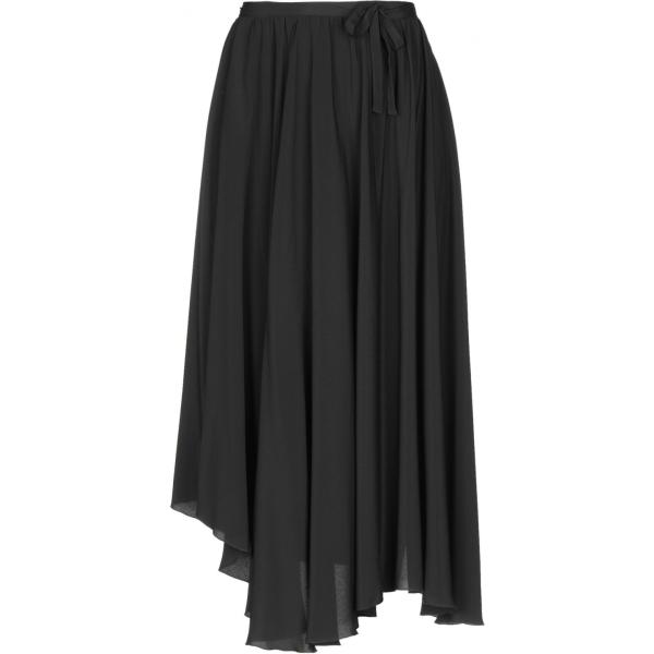 Gonna longuette a trapezio effetto acetato con laccetti interno foderato in seta crêpe Mauro Grifoni nero tinta unita