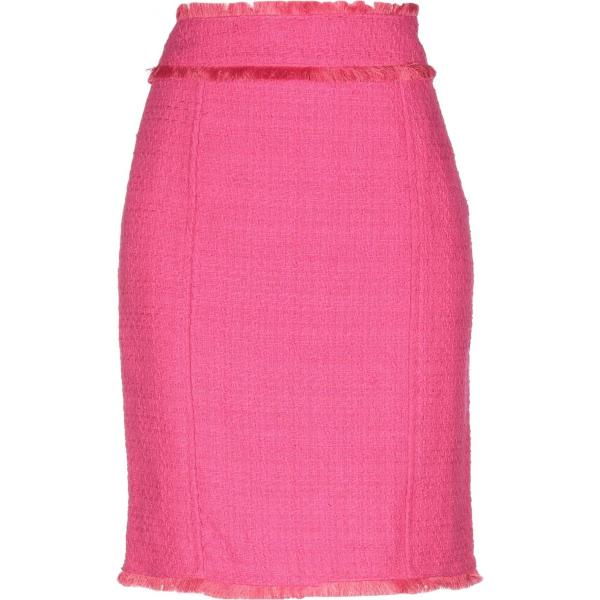 Gonna al ginocchio tweed con frange e zip interno foderato tinta unita Dixie tinta unita