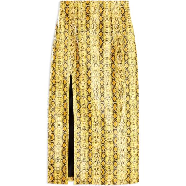 Gonna longuette con spacco anteriore e stampa con zip interno foderato in pelle sintetica Topshop animalier