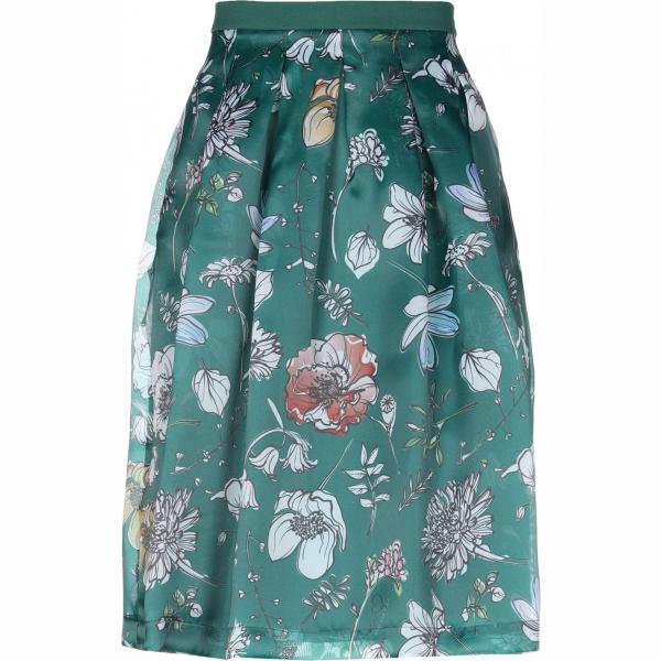Gonna longuette fantasia floreale con zip interno foderato in organza con pieghe Ki6? Who Are You? a fiori