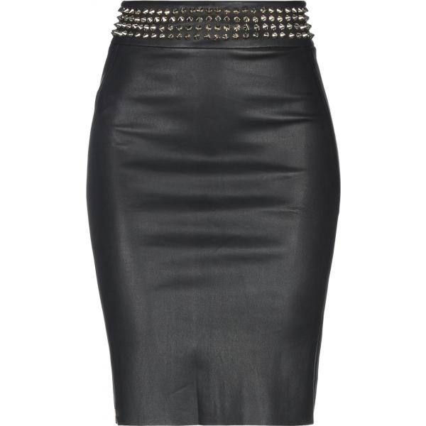 Gonna al ginocchio senza tasche con borchie e zip interno sfoderato tinta unita Philipp Plein tinta unita