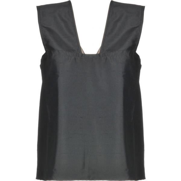Top shantung scollatura quadrata senza maniche in seta tinta unita ..,Merci tinta unita