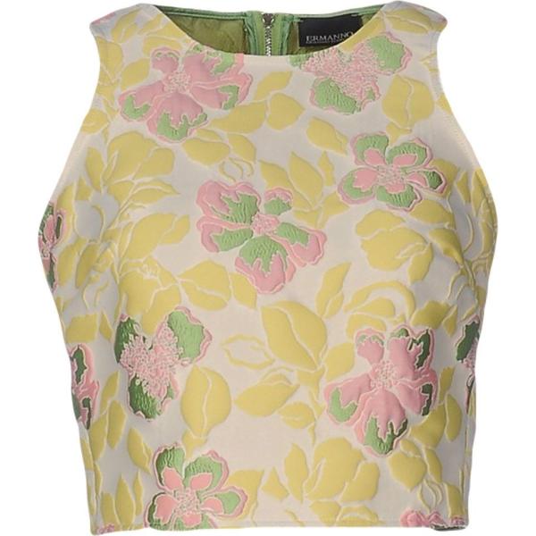 Top fantasia floreale collo tondo senza maniche con zip jacquard Ermanno Di Ermanno Scervino a fiori