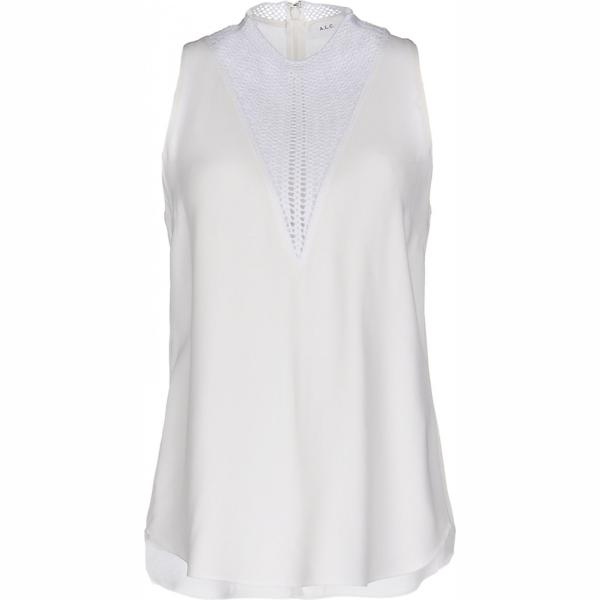 Top con pizzo effetto acetato collo tondo senza maniche con zip crêpe A.l.c. tinta unita
