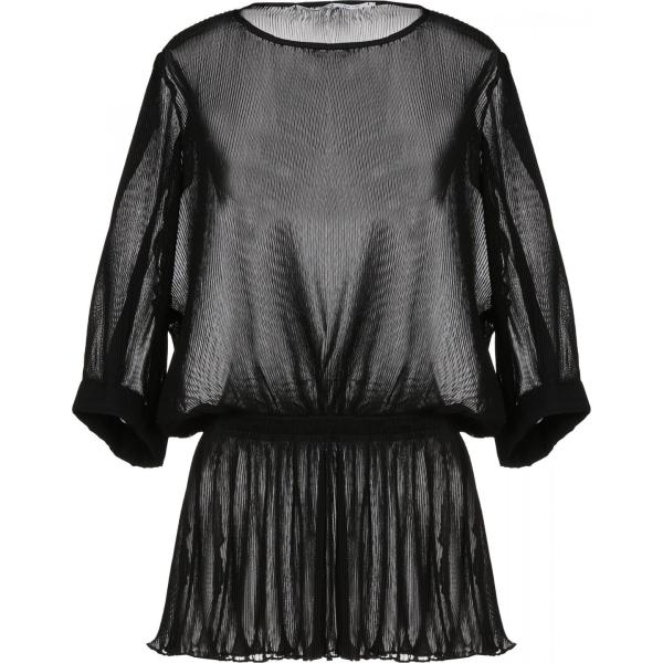 Blusa plissè collo tondo a maniche corte crêpe Maison Laviniaturra tinta unita