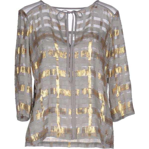 Blusa senza tasche fantasia effetto laminato collo tondo con laccetti in tulle crêpe multicolore Patrizia Pepe multicolore