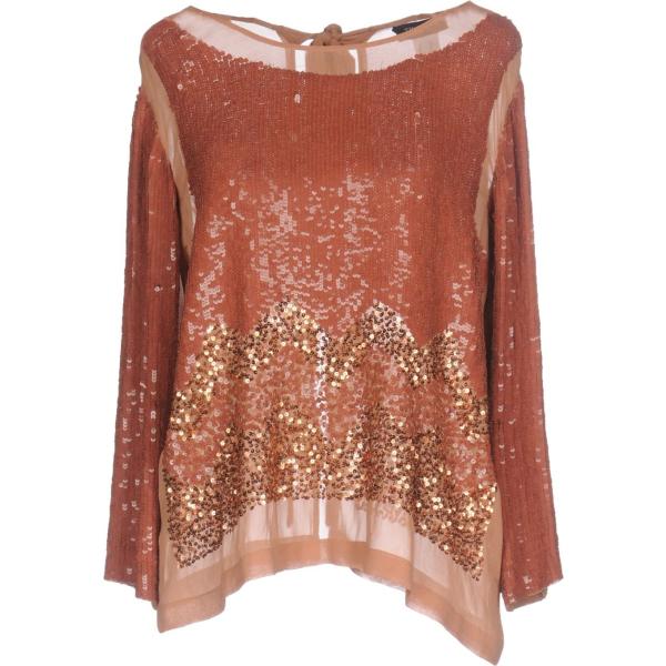 bluse Twinset marrone tinta unita