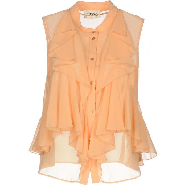 Camicia con ruches collo coreana senza maniche tinta unita Atos Atos Lombardini tinta unita