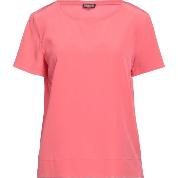 Top da donna in rosa scuro girocollo a maniche corte in seta Malìparmi