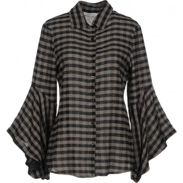 Camicia a quadri collo classico a maniche lunghe in flanella con bottoni Background a quadri